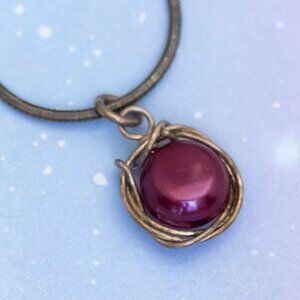 Vintage Purple Gemstone Sterling Silver Abstract Necklace | 18 inch | J28